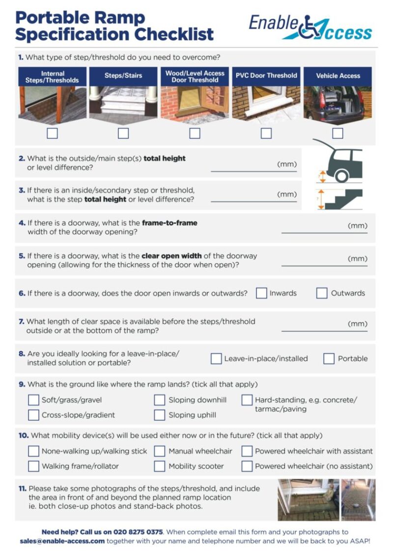 Ramp Checklist Enable Access 6658